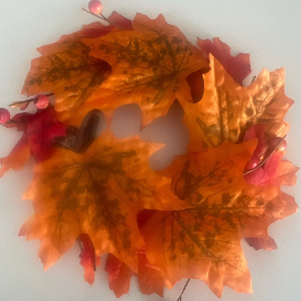 Autumn Leaf Wreath - Orange and Red